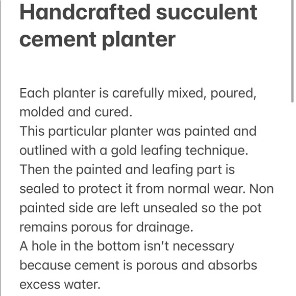 Industrial Modern Handcrafted cement planter - Picture 4 of 5